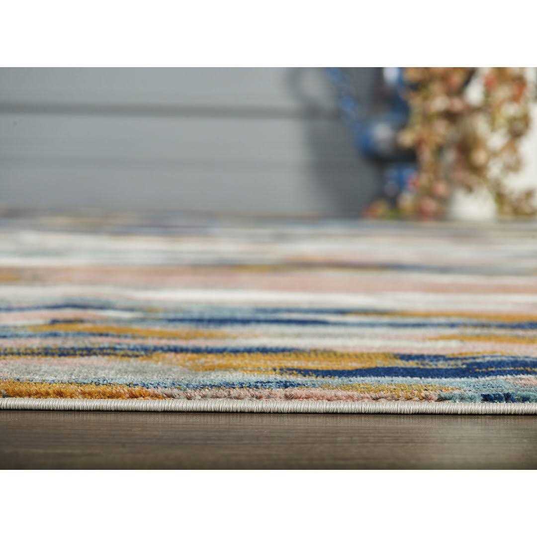 Seldovia Abstract Orange/Blue Area Rug Wrought Studio Rug - Image 4