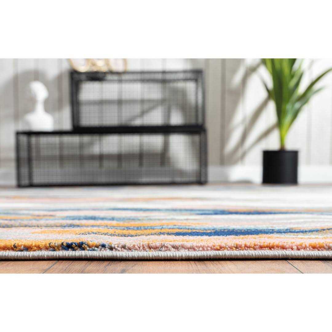 Seldovia Abstract Orange/Blue Area Rug Wrought Studio Rug - Image 2