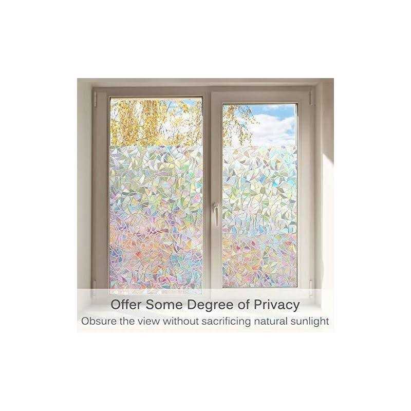 Volcanics Window Privacy Film Static Window Clings Vinyl 3D Window Decals Window Stickers Rainbow Window Film for Glass Door Heat Control Anti Uv - Image 3