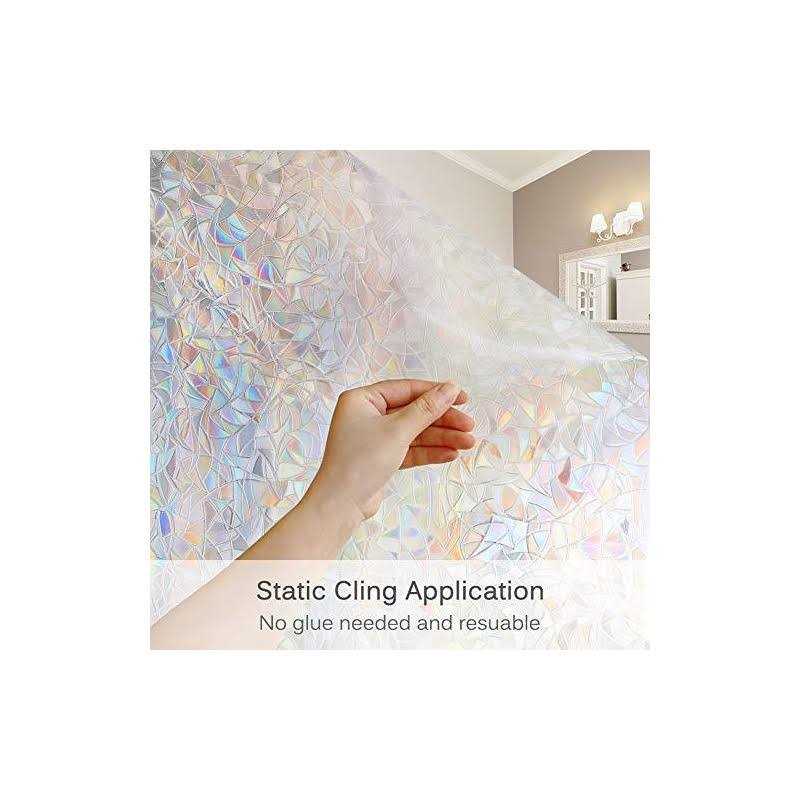 Volcanics Window Privacy Film Static Window Clings Vinyl 3D Window Decals Window Stickers Rainbow Window Film for Glass Door Heat Control Anti Uv - Image 4