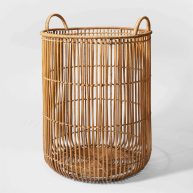 Threshold Round Rattan Tall Decorative Baskets Natural