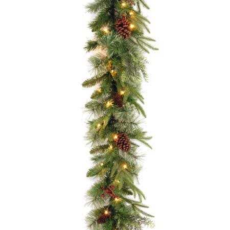 Three Posts™ Meinhardt Colonial 9′ Pre-Lit Garland with 50 Clear & White Lights