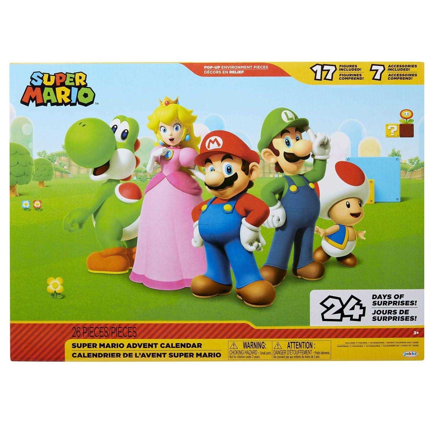 Super Mario Nintendo Advent Calendar Christmas Holiday Calendar With 17 Articulated 2.5” Action Figures & 7 Accessories - Image 2