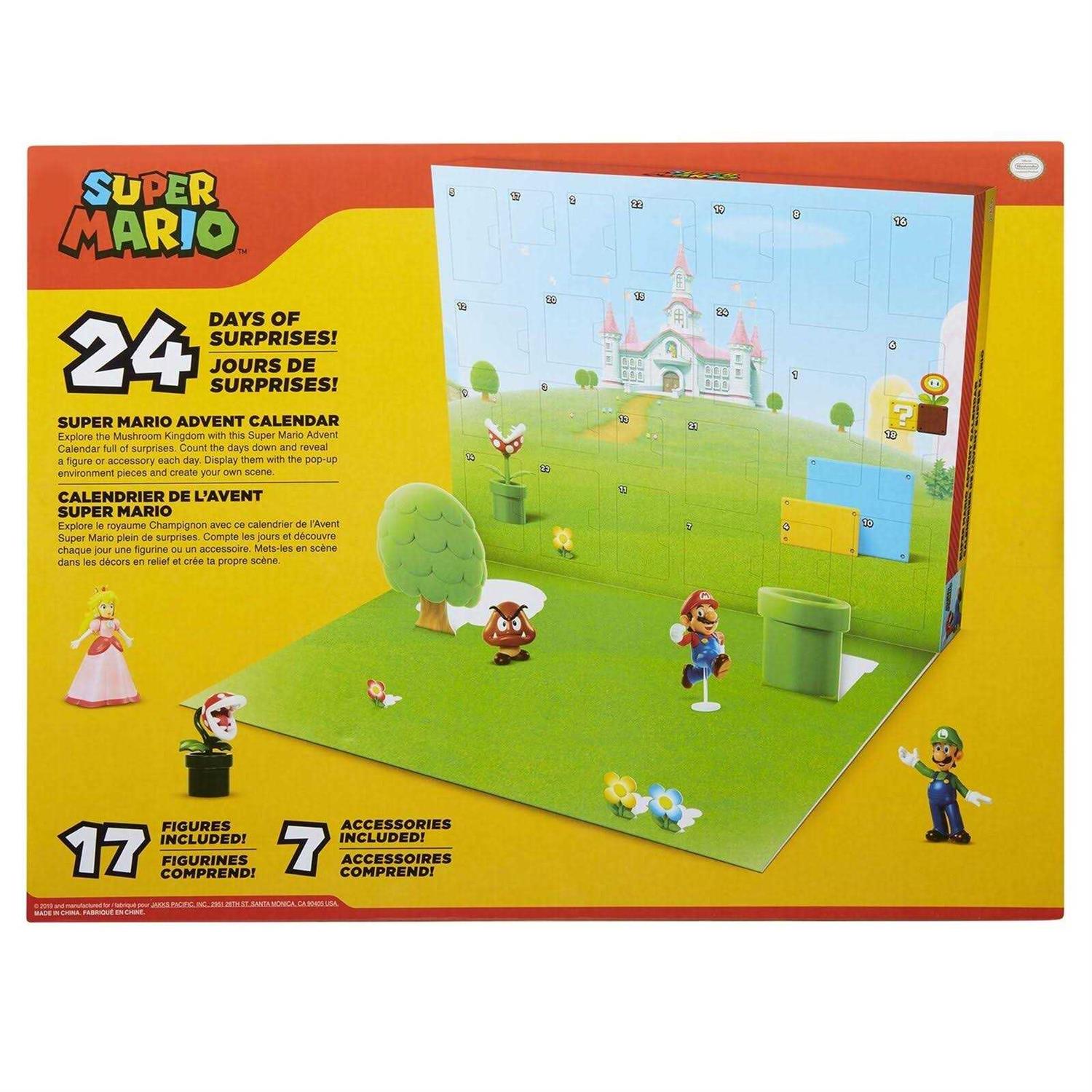 Super Mario Nintendo Advent Calendar Christmas Holiday Calendar With 17 Articulated 2.5” Action Figures & 7 Accessories - Image 5