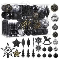 Shareconn 100pcs Christmas Balls Ornaments Set Shatterproof Plastic Decorative Baubles with lanyard for Xmas Tree Decor