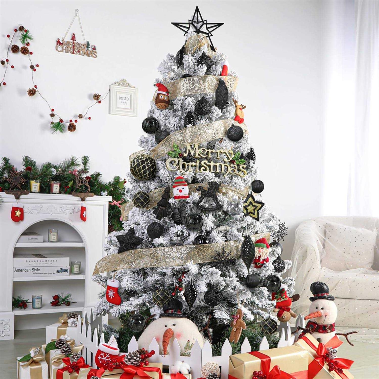 Shareconn 100pcs Christmas Balls Ornaments Set Shatterproof Plastic Decorative Baubles with lanyard for Xmas Tree Decor - Image 2