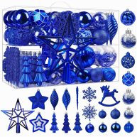 Shareconn 100pcs Christmas Balls Ornaments Set Shatterproof Plastic Decorative Baubles with lanyard for Xmas Tree Decor