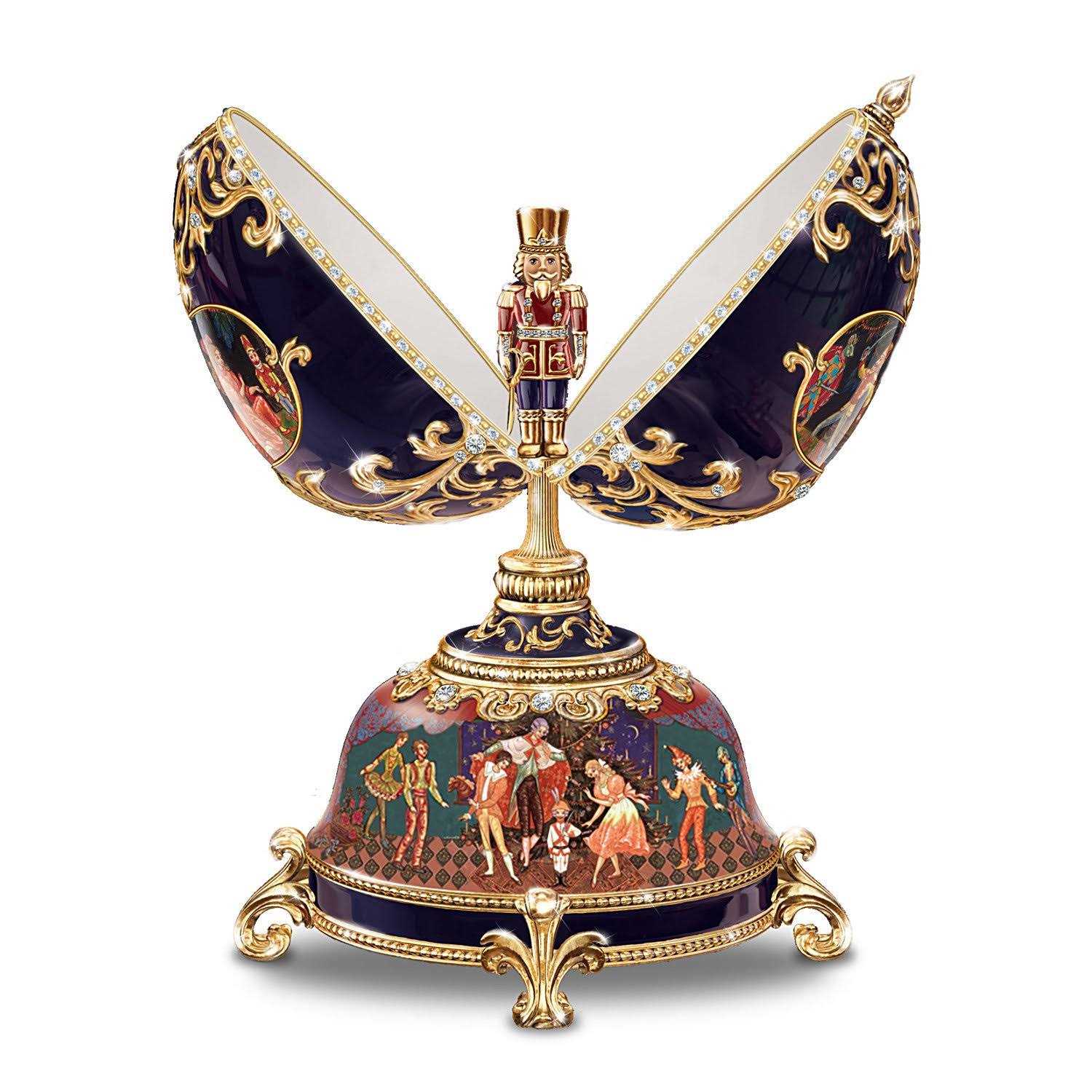 The Bradford Exchange Russian Nutcracker Heirloom Porcelain Musical Egg 5.5