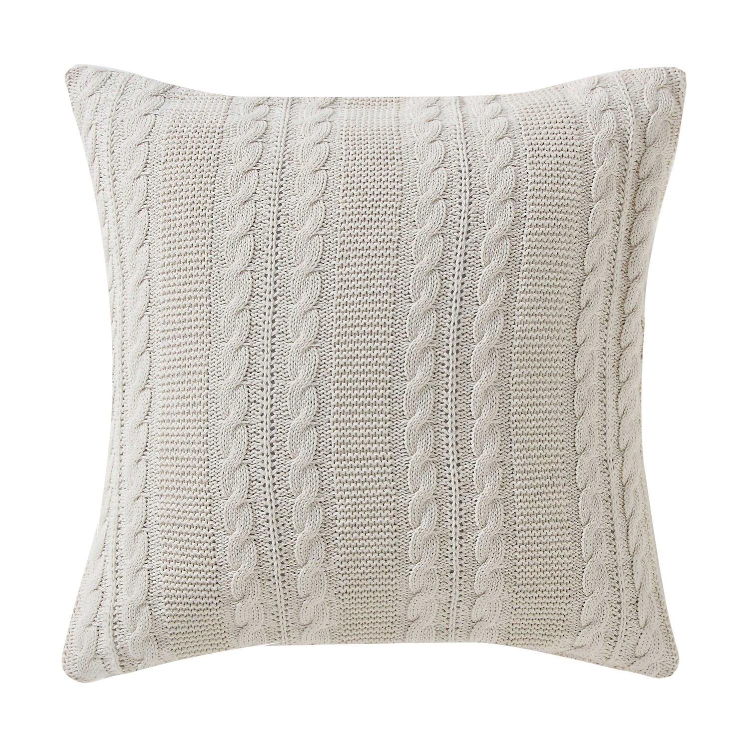 Vcny Home Dublin Cable Knit Square Decorative Throw Pillow - Image 3