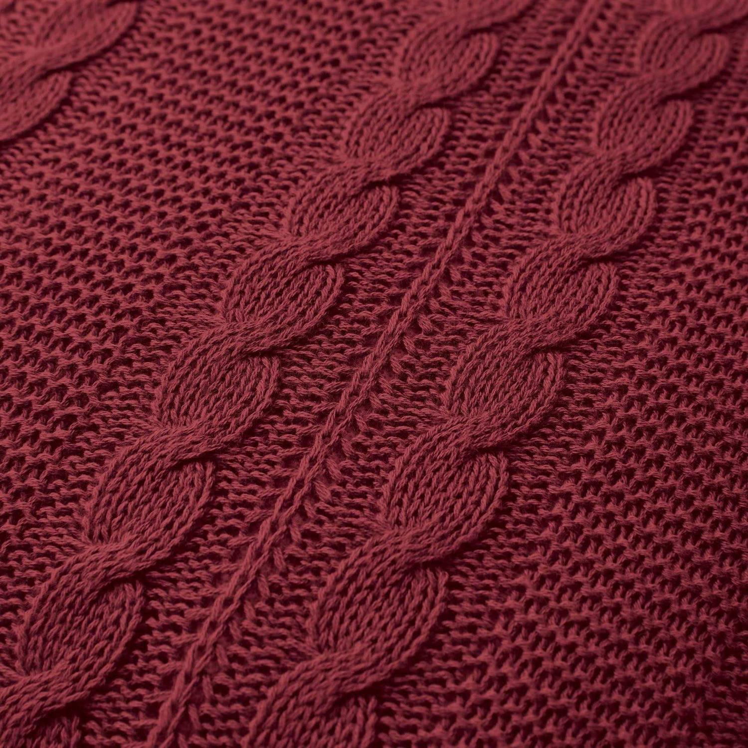 Vcny Home Dublin Cable Knit Square Decorative Throw Pillow - Image 4