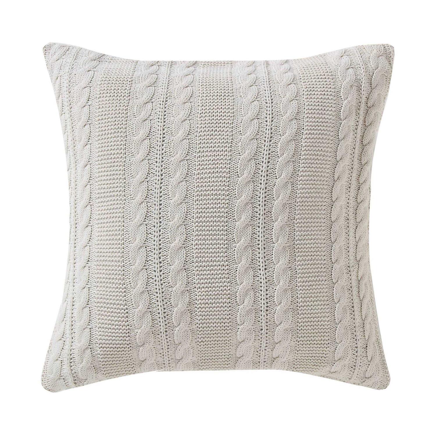 Vcny Home Dublin Cable Knit Square Decorative Throw Pillow