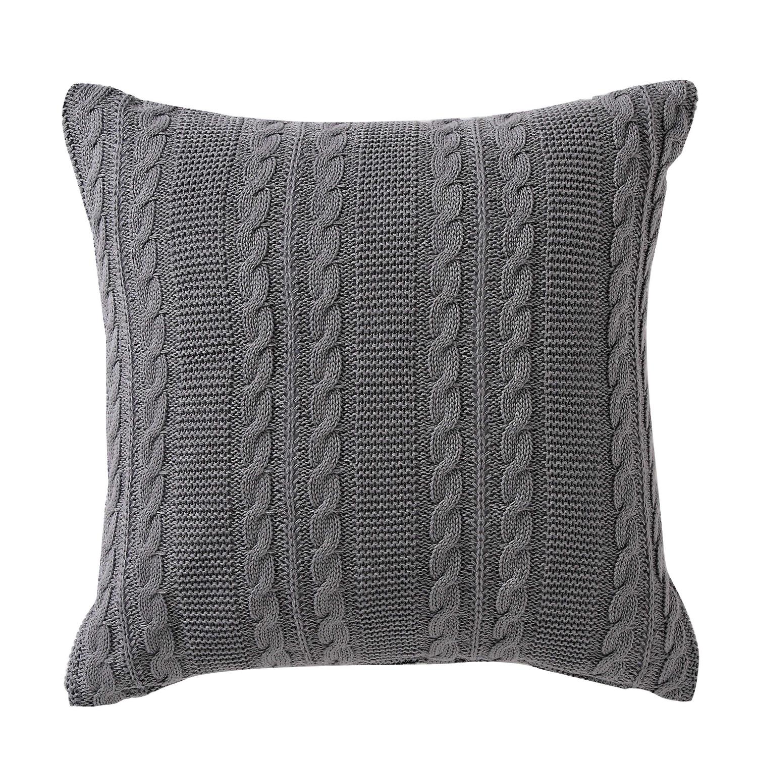 Vcny Home Dublin Cable Knit Square Decorative Throw Pillow - Image 5