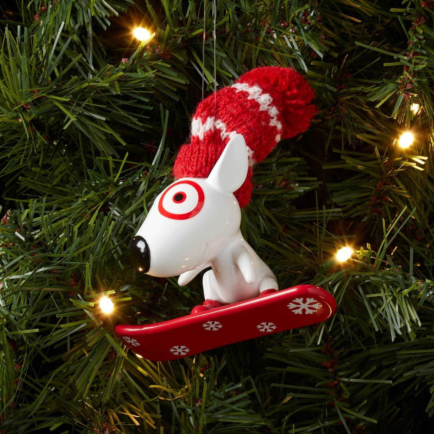 Wondershop Bullseye Riding Snowboard Christmas Tree Ornament White/Red - Image 2