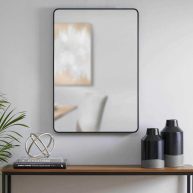 StyleWell Medium Modern Rectangular Framed Mirror with Rounded Corners AL-R2232B
