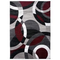World Rug Gallery Contemporary Modern Circles Abstract Area Rug
