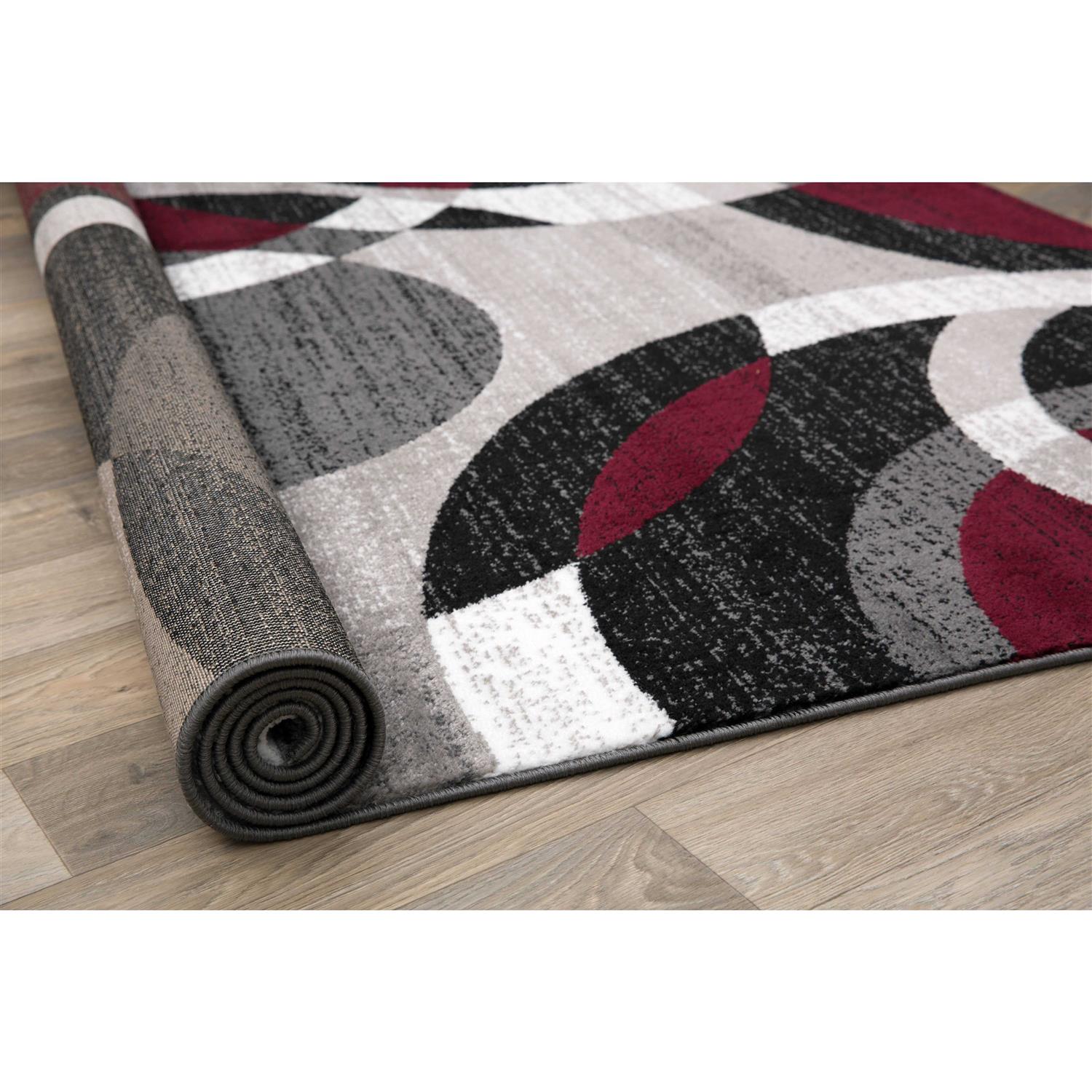 World Rug Gallery Contemporary Modern Circles Abstract Area Rug - Image 2