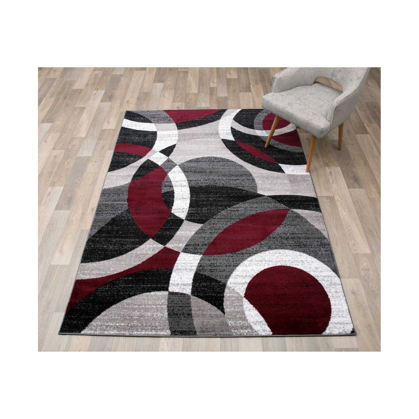 World Rug Gallery Contemporary Modern Circles Abstract Area Rug - Image 5