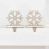 Wondershop 2pk Metal Snowflake Christmas Stocking Holder Silver