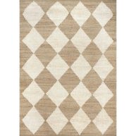 Rugs USA Natural Arvin Olano x Rugs USA Louie Diamond Checkerboard Jute Rug