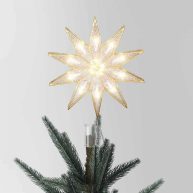 Wondershop 11.75 Pre-lit Plastic Starburst Christmas Tree Topper Gold