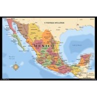Trends International Map Mexico Wall Poster