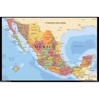Trends International Map Mexico Wall Poster