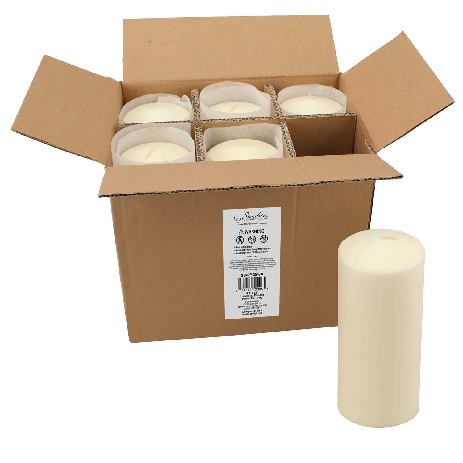 Stonebriar Collection Unscented Pillar Candles