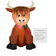 Scottish Cow Santa Hat Iatable