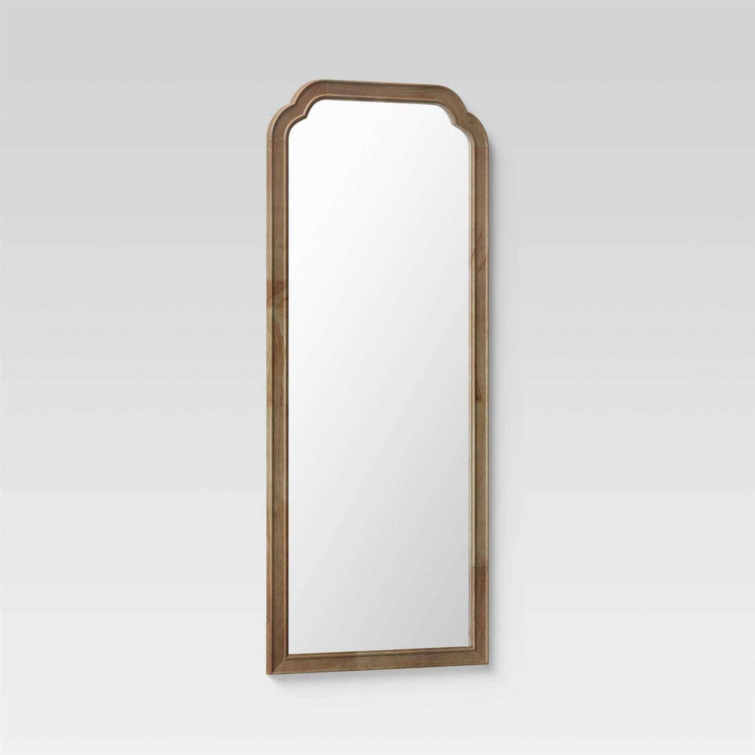 Threshold 30 x 70 Oversize Leaner French Country Wood Mirror Natural - Image 3