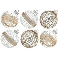 XmasExp Christmas Ball Ornaments Set-70mm/2.76 Large Shatterproof Clear Glitter Pastic Christmas Ball Xmas Tree Decoration Delicate Hanging