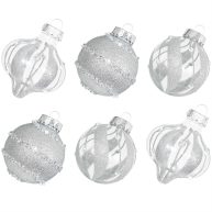 XmasExp Christmas Ball Ornaments Set-70mm/2.76 Large Shatterproof Clear Glitter Pastic Christmas Ball Xmas Tree Decoration Delicate Hanging