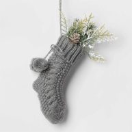 Wondershop Knit Stocking with Faux Greenery Christmas Tree Ornament