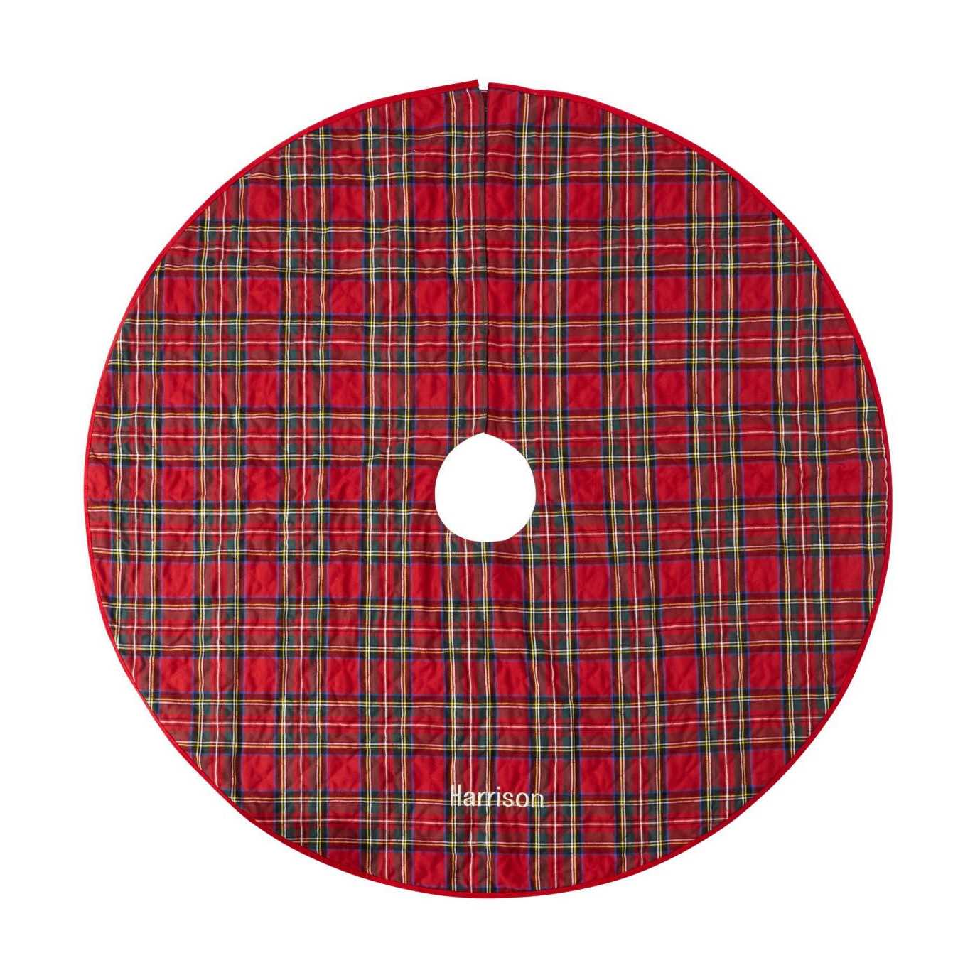 tabindeal Classic Tree Skirt Plaid Red