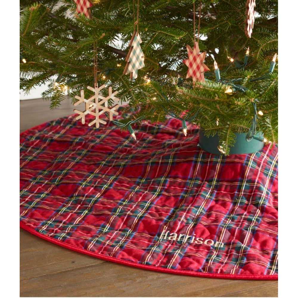 tabindeal Classic Tree Skirt Plaid Red - Image 2