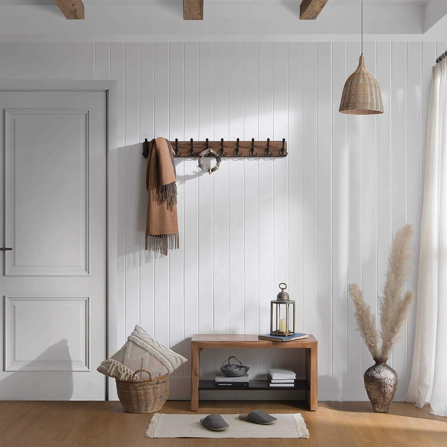 SKOLOO Rustic Large Coat Rack Wall Mount 38.3&” Long Coat Rack for Wall - Image 2