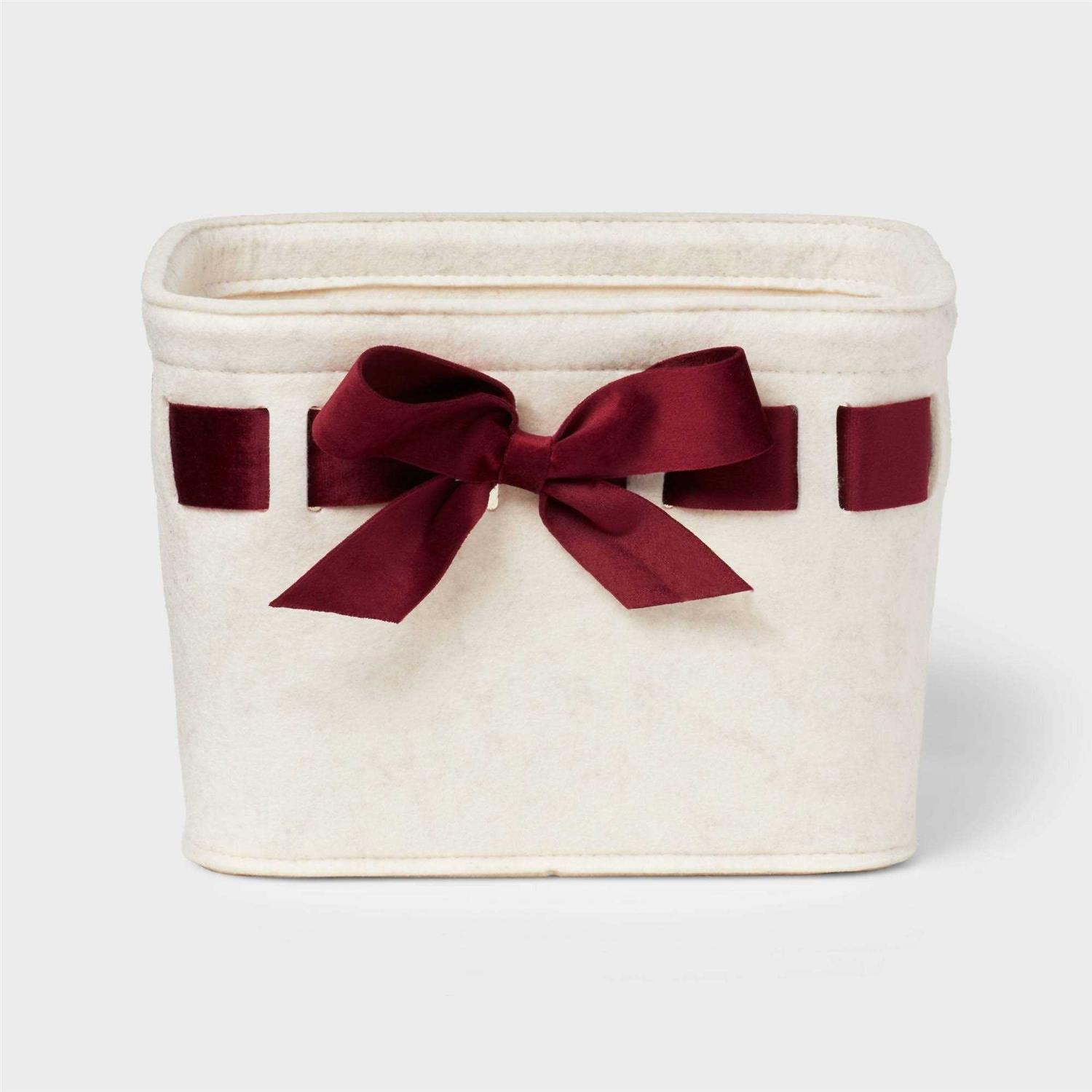 Threshold Felt Basket Ivory Velvet Ribbon