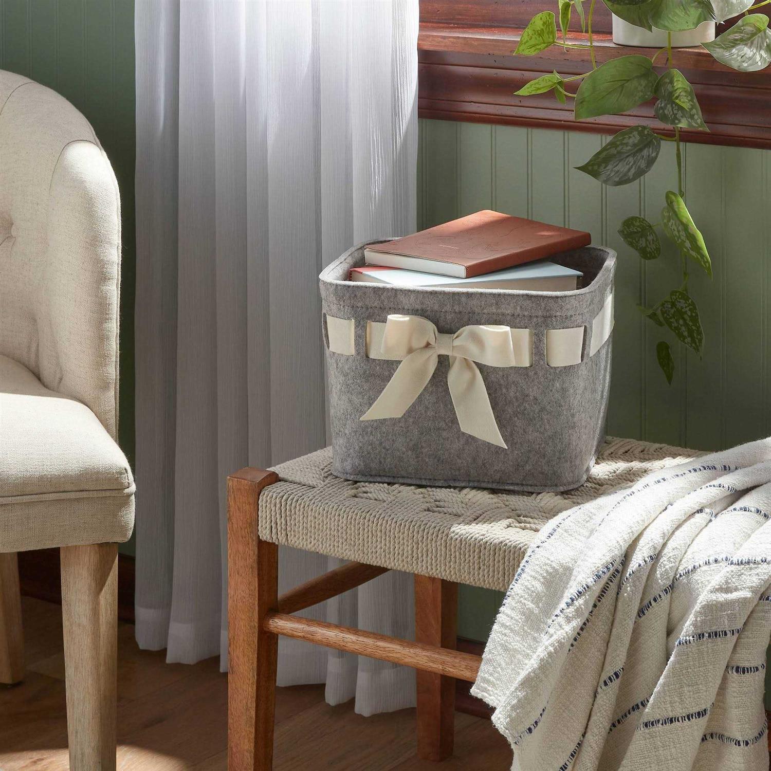 Threshold Felt Basket Ivory Velvet Ribbon - Image 3