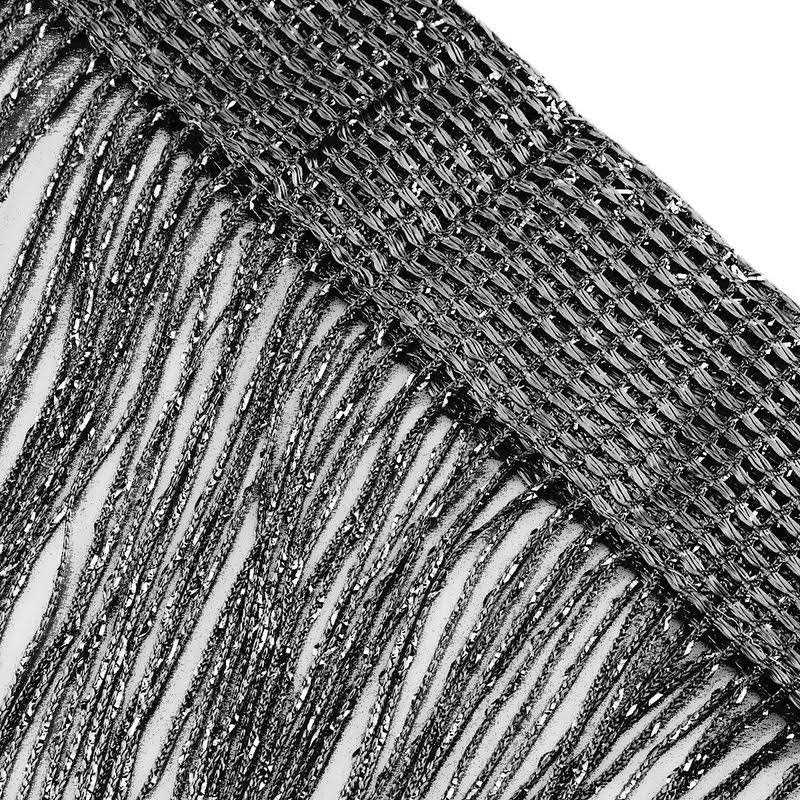 Topixdeals Rare Flat Silver Ribbon Door String Curtain Thread Fringe Window Panel Room Divider Cute Strip Tassel Party Events - Image 5