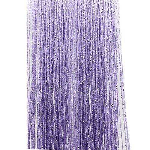 Topixdeals Rare Flat Silver Ribbon Door String Curtain Thread Fringe Window Panel Room Divider Cute Strip Tassel Party Events - Image 4