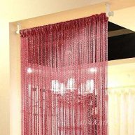 Topixdeals Rare Flat Silver Ribbon Door String Curtain Thread Fringe Window Panel Room Divider Cute Strip Tassel Party Events