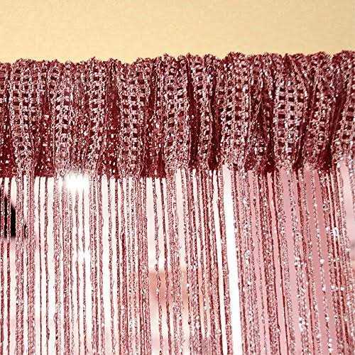 Topixdeals Rare Flat Silver Ribbon Door String Curtain Thread Fringe Window Panel Room Divider Cute Strip Tassel Party Events - Image 2