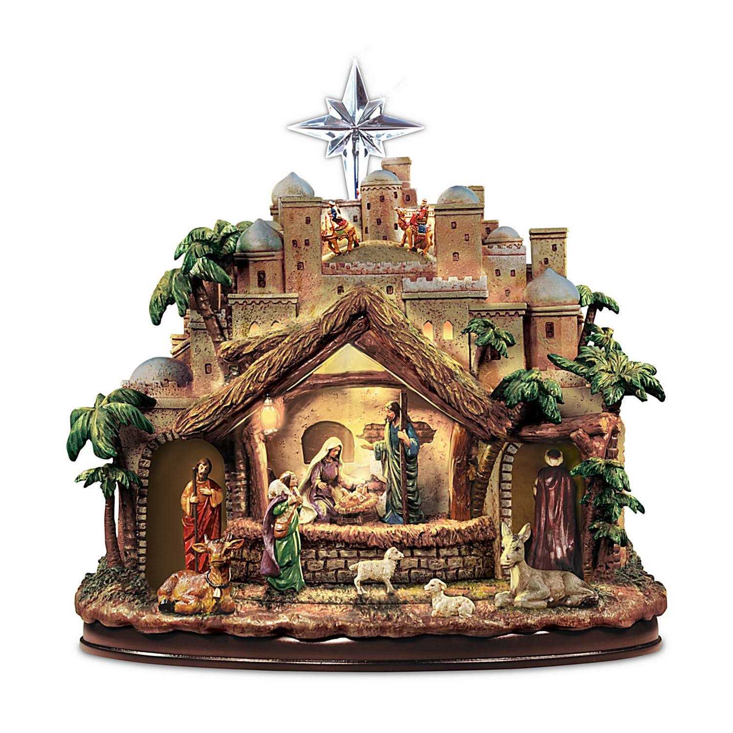Sculpture Thomas Kinkade Following The Star Nativity Sculpture