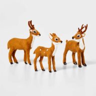 Wondershop 3ct Faux Fur Deer Set Decorative Christmas Figurines Brown