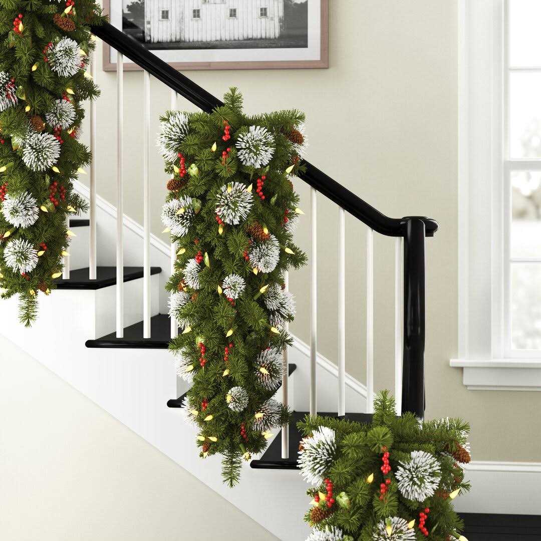 The Holiday Aisle® Wintry Pine Pre-Lit Swag with 50 Warm Lights