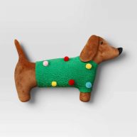 Wondershop Holiday Target Wondershop Shaped Dog W/ Christmas Sweater Novelty Throw Pillow Viral New