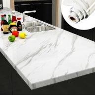 Yenhome White Marble Contact Paper for Kitchen Counter Contact Paper Waterproof Marble Wallpaper Peel and Stick