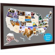 USA Photo Map Travel Map 24 x 36 Photo Map of The United States Includes Photo Maker