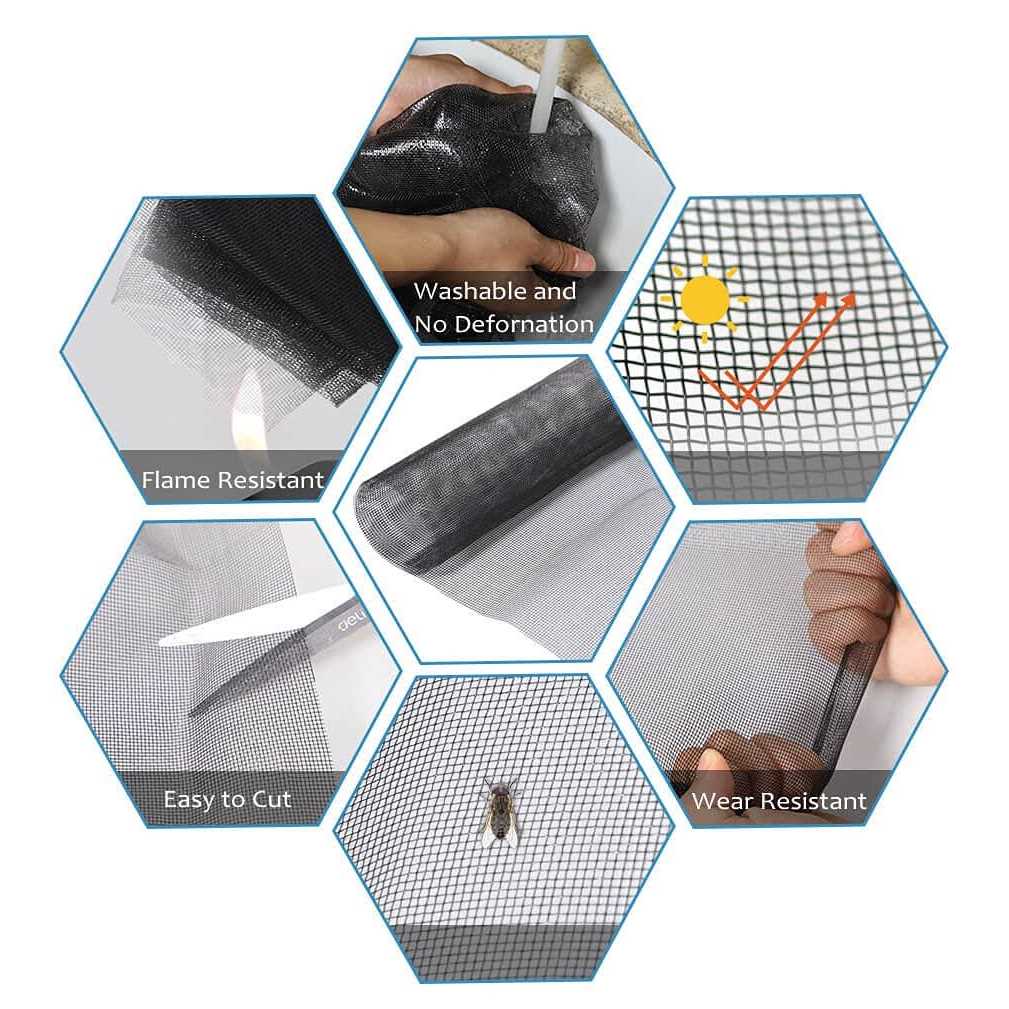 TOOLTRIZ Windows Screen and Screen Door Replacement Durable Fiberglass Screen Mesh - Image 2