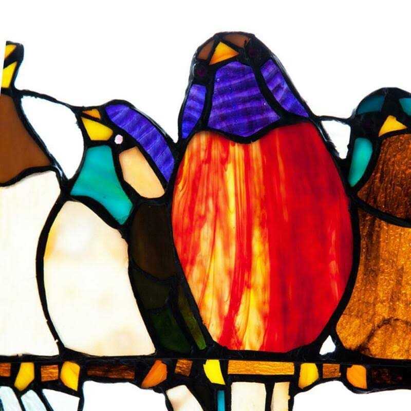 River of Goods Birds on A Wire Stained Glass Window Panel - Image 2
