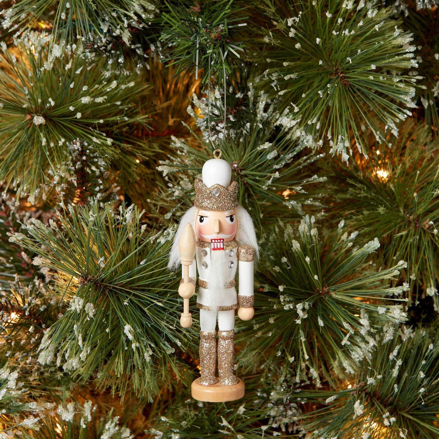 Wondershop Nutcracker Christmas Tree Ornament White/Gold - Image 3